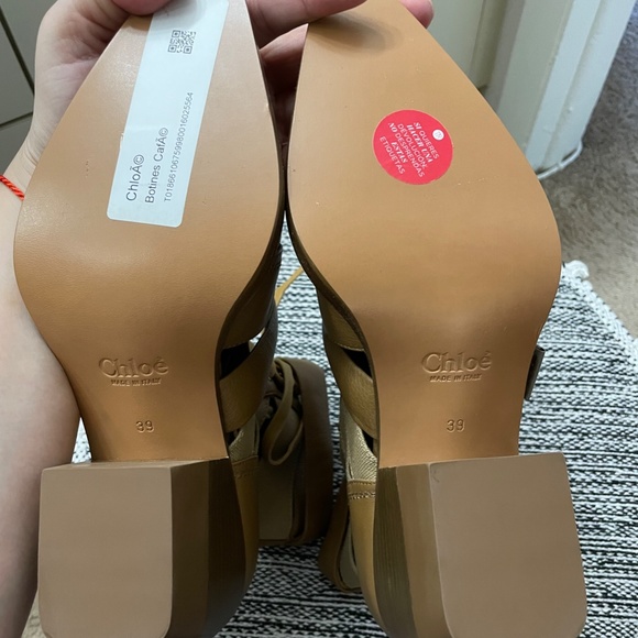 CHLOE Rylee Canvas Tan Ankle Boots - Picture 3 of 7